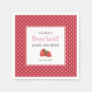 Strawberry Berry Sweet Baby Shower Napkins