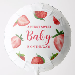 Strawberry Berry Sweet Baby shower On the way Balloon