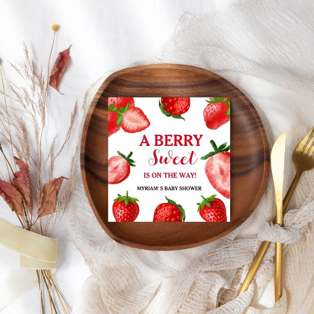 Strawberry Berry Sweet Baby shower On the way  Napkins (Creator Uploaded)