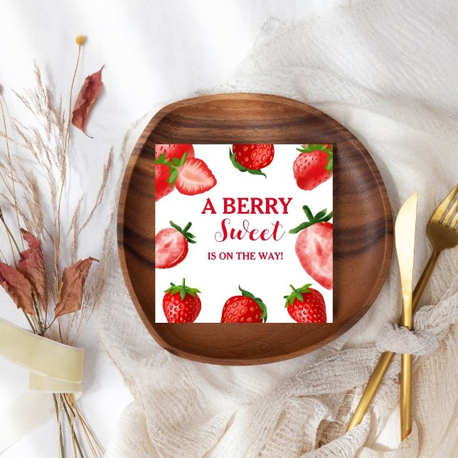 Strawberry Berry Sweet Baby shower On the way  Napkins (Creator Uploaded)