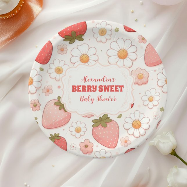 Strawberry Berry Sweet Baby Shower  Paper Plates (Creator Uploaded)