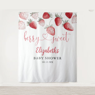 Strawberry Berry Sweet Baby Shower Photo Backdrop