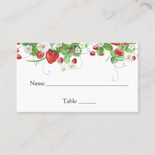 Strawberry Berry Sweet Baby Shower Place Card