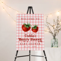 Strawberry Berry Sweet Baby Shower Welcome Sign