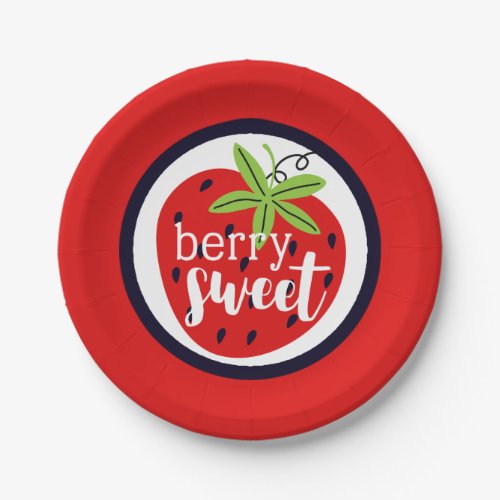 Strawberry Berry Sweet Birthday Baby Girl Kids Paper Plates