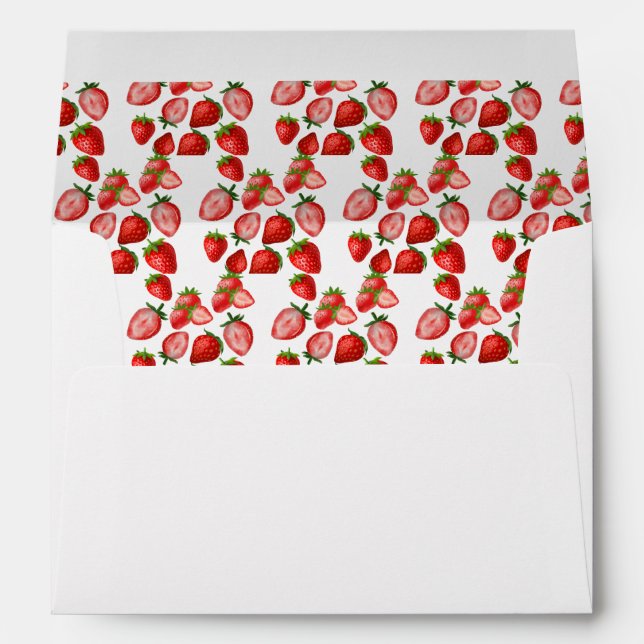 Strawberry Berry Sweet Birthday| Berry First Envelope (Back (Bottom))