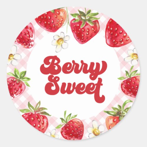 Strawberry Berry Sweet Birthday Classic Round Sticker