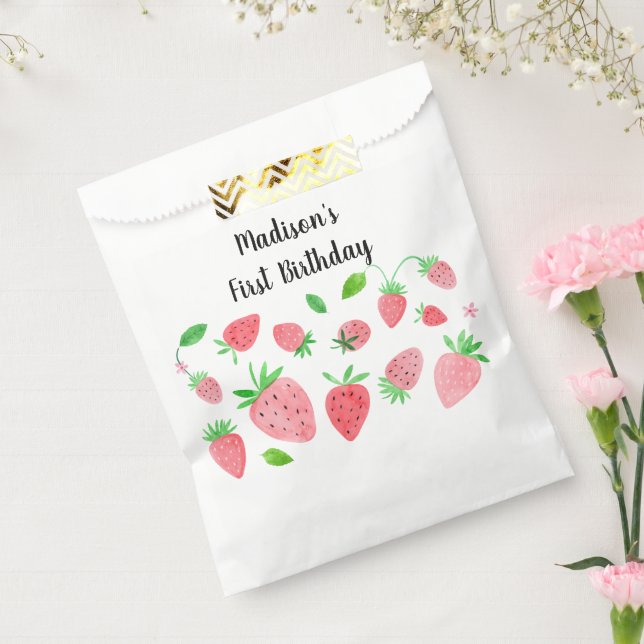 Strawberry Berry Sweet Birthday Favor Bag (Sealed)