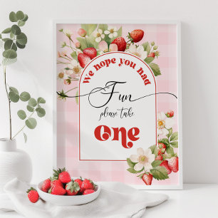 Strawberry Berry sweet birthday favors Poster