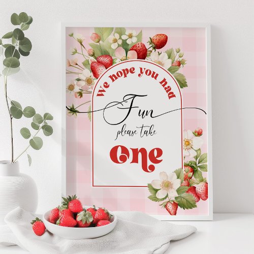 Strawberry Berry sweet birthday favors Poster