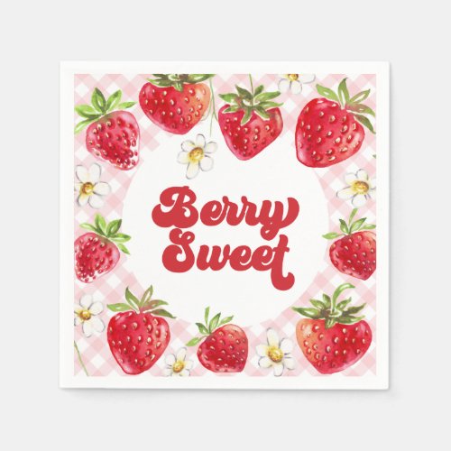 Strawberry Berry Sweet Birthday Napkins