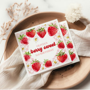 Strawberry Berry Sweet Birthday Napkins