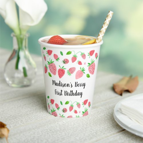 Strawberry Berry Sweet Birthday Paper Cups