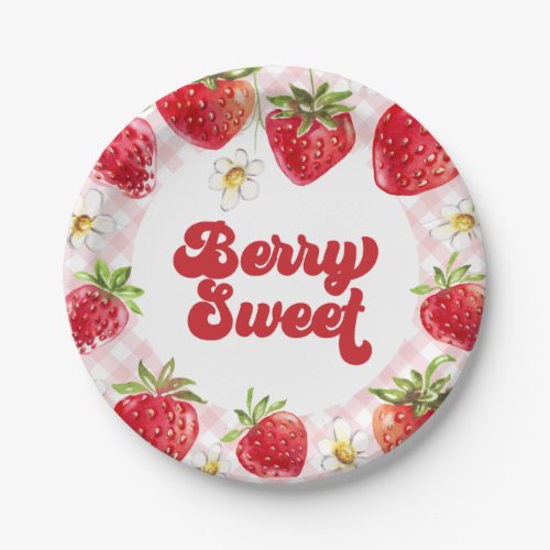 Strawberry Berry Sweet Birthday Paper Plates