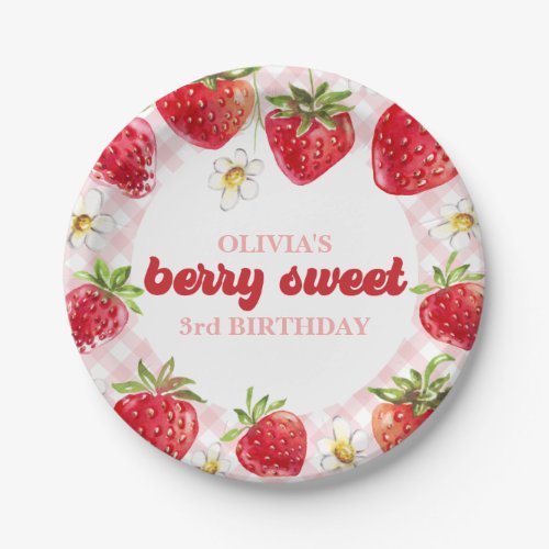 Strawberry Berry Sweet Birthday Paper Plates