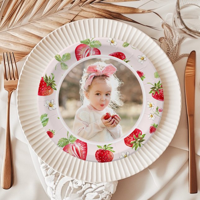 Strawberry Berry Sweet Birthday Paper Plates (Creator Uploaded)