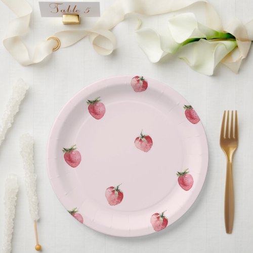 Strawberry berry sweet birthday paper plates