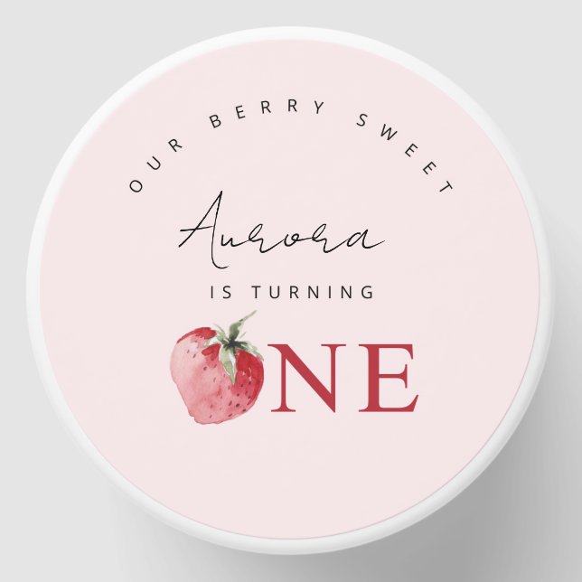 Strawberry berry sweet birthday party mini candle favors (Front)