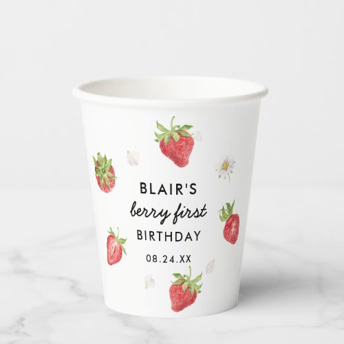 Strawberry Berry Sweet Birthday Party Paper Cups