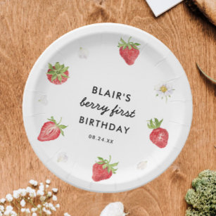  16 Strawberry Plates Strawberry Plates For Strawberry Party  Decorations Strawberry Birthday Decorations Strawberry Party Supplies Berry  First Birthday Party Supplies, 9x7” Strawberry Shaped Plates : Health &  Household