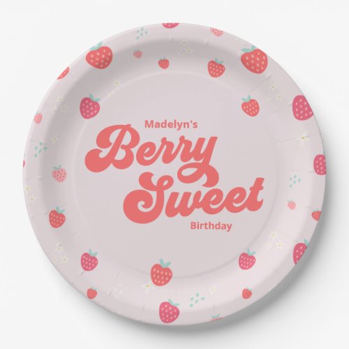 Strawberry Berry Sweet Birthday Summer  Paper Plates