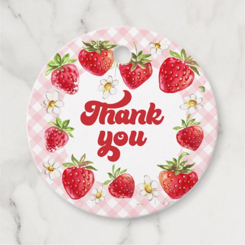Strawberry Berry Sweet Birthday Thank You Favor Tags
