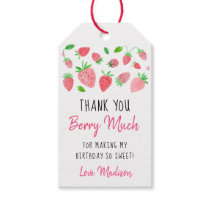 Strawberry Berry Sweet Birthday Thank You Gift Tags
