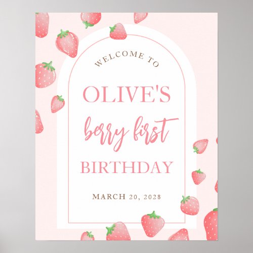 Strawberry Berry Sweet Boho Welcome Sign