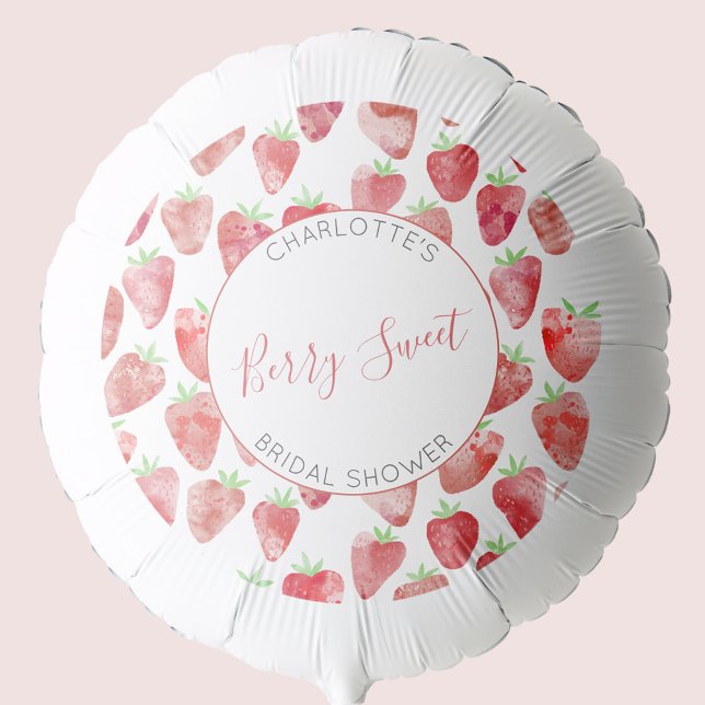Strawberry Berry Sweet Bridal Shower Balloon (Strawberry Bridal Shower personalized helium balloon)