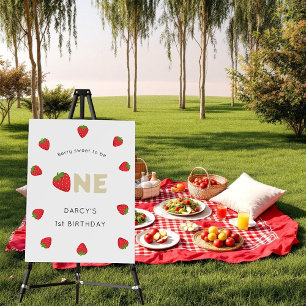 Strawberry Berry sweet cute 1st birthday Foam Board