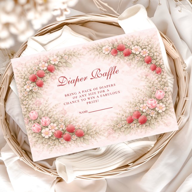 Strawberry Berry Sweet Diapper Raffle Enclosure Card (Creator Uploaded)