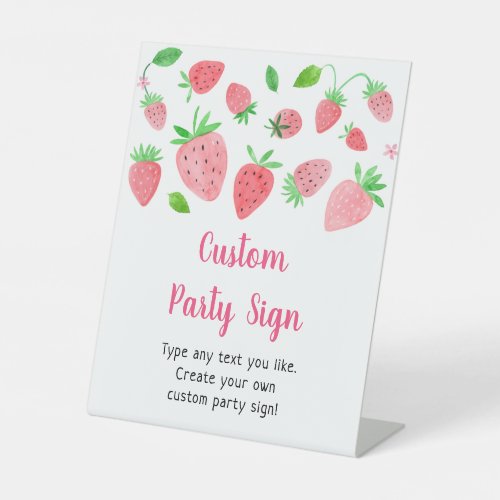Strawberry Berry Sweet Editable Party Sign