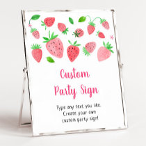 Strawberry Berry Sweet Editable Party Sign