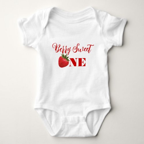 Strawberry Berry Sweet First Birthday ONE Baby Bodysuit