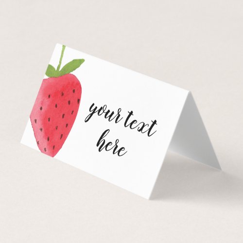 Strawberry Berry Sweet Food Tent Place Card Labels