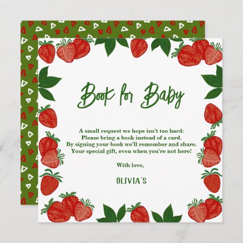 Strawberry Berry Sweet Fruit Fresh Gift Baby book Invitation