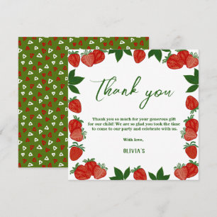 Strawberry Berry Sweet Fruit Fresh Thank you card