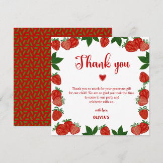 Strawberry Berry Sweet Fruit Fresh Thank you card