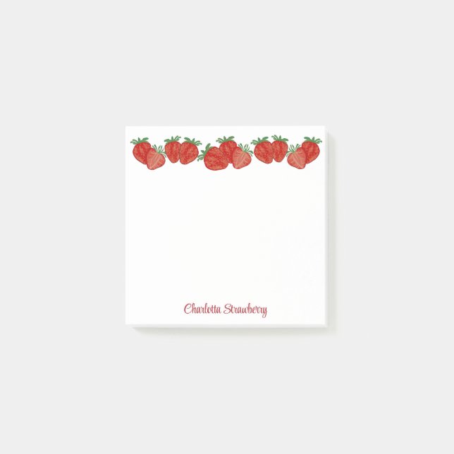 Strawberry Berry Sweet Fruit  Heart Shcool Office Post-it Notes (Front)