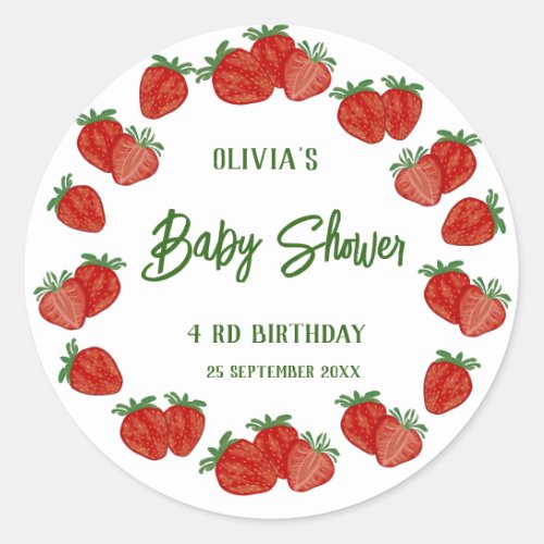Strawberry Berry Sweet Fruit Shcool Office Gift Classic Round Sticker