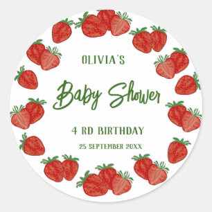 Strawberry Berry Sweet Fruit Shcool Office Gift Classic Round Sticker