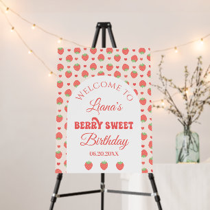Strawberry Berry Sweet Girl Birthday Party Foam Board