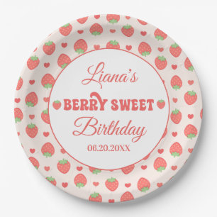 Strawberry Berry Sweet Girl Birthday Party Paper Plates