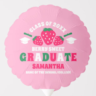 Strawberry Berry Sweet Graduation Party Balloon