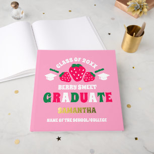 Strawberry Berry Sweet Graduation Party Foil Guest Book