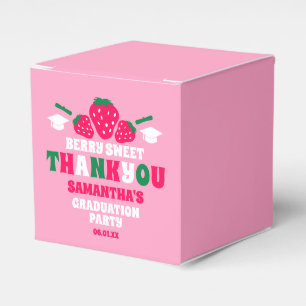 Strawberry Berry Sweet Graduation Party Thank You Favor Boxes