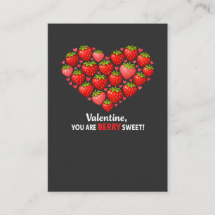 Strawberry Berry Sweet Kids Valentines Day Business Card
