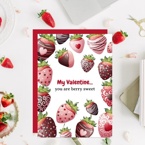 Strawberry Berry Sweet Kids Valentines Day Card