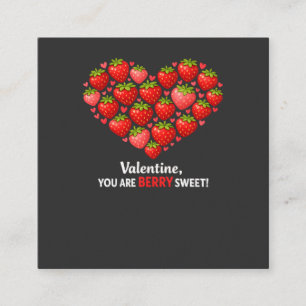 Strawberry Berry Sweet Kids Valentines Day Square Business Card