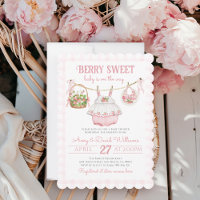 Strawberry Berry Sweet Modern Baby Girl Shower